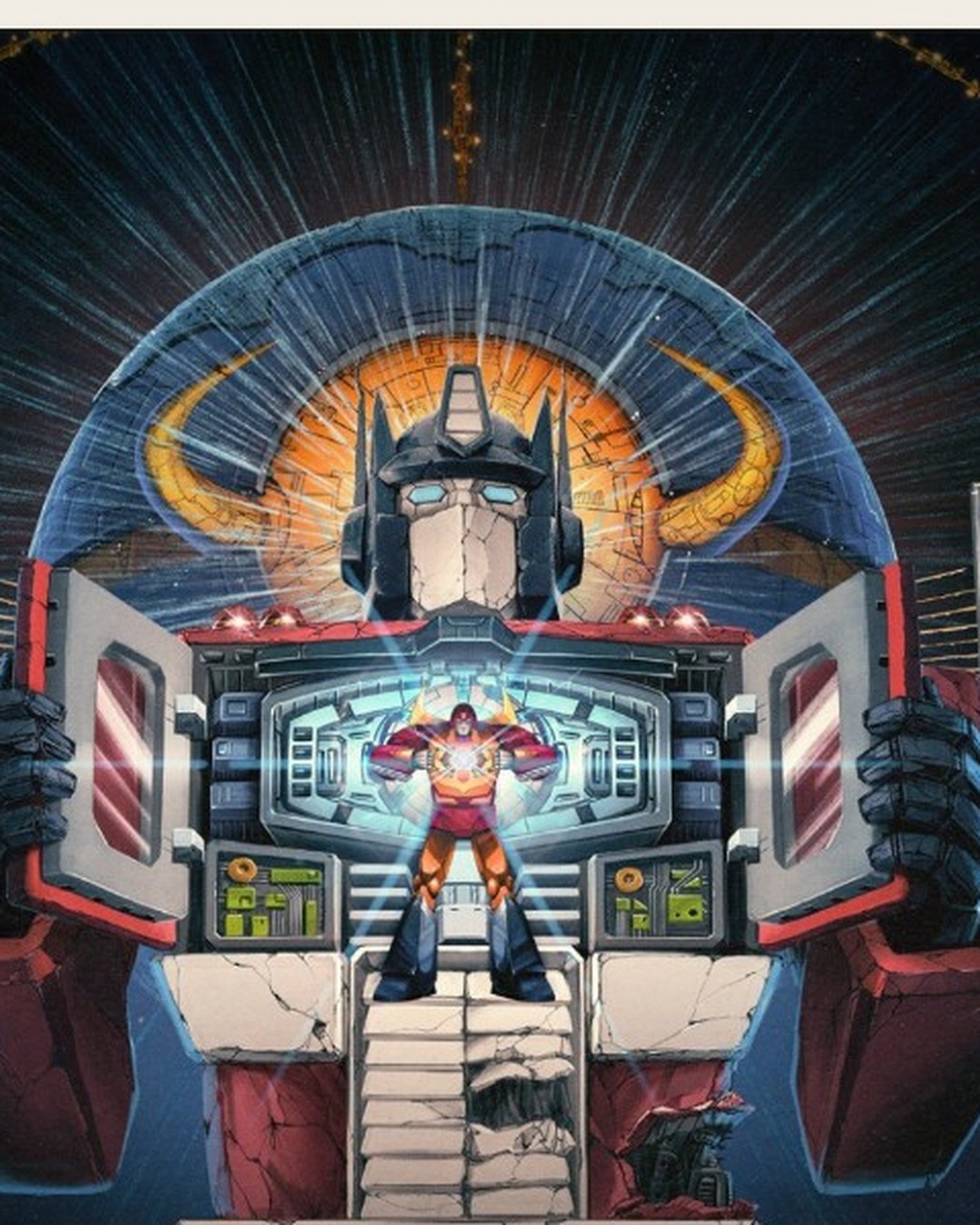The Transformers: The Movie 40th anniversary poster featuring Optimus Prime and Hot Rod